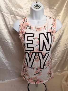 White Floral 'ENVY' Sleeveless Tank